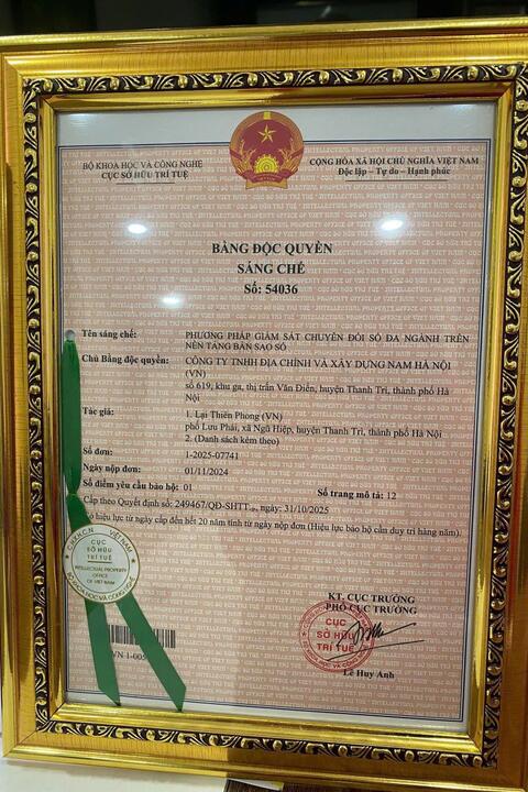 Bằng độc quyền sáng chế: Phương pháp giám sát chuyển đổi số đa ngành trên nền tảng bản sao số